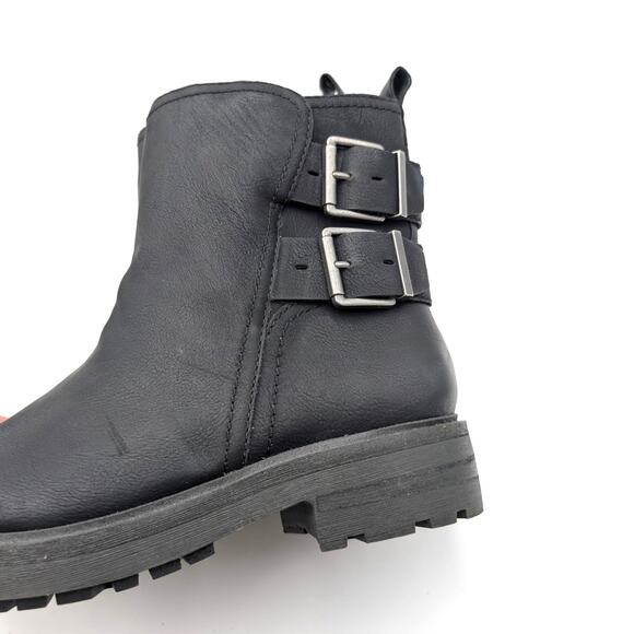 Lucky Brand Candre Double Buckle Lug Sole Boots Women's Black Size US10 EU41.5 - Picture 13 of 14